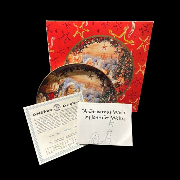 Vintage Collector Plate "A Christmas Wish" by Jennifer Welty, Collectible - Picture 2 of 3